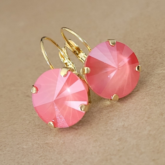 Austrian Crystal Earrings in Gold - Picture 9 of 10